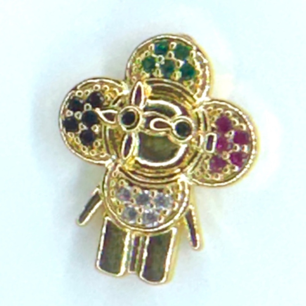 Multicolor Gold-Tone Doll Earrings